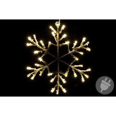 Vianočná LED dekorácia - snehová vločka - 30 cm teplá biela