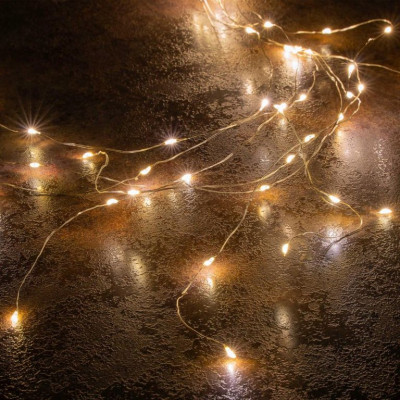 Vianočný svetelný drôtik MINI LED - teple biela 48 LED