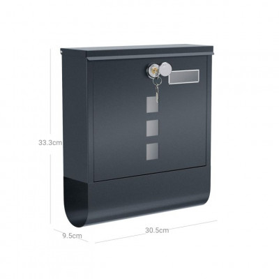 Poštová schránka na stenu SONGMICS s držiakom novín antracit