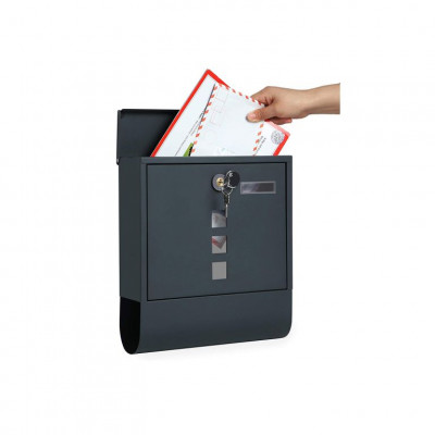 Poštová schránka na stenu SONGMICS s držiakom novín antracit