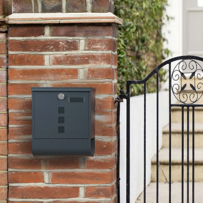 Poštová schránka na stenu SONGMICS s držiakom novín antracit