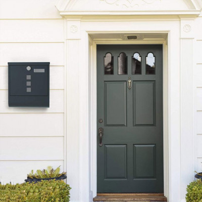 Poštová schránka na stenu SONGMICS s držiakom novín antracit