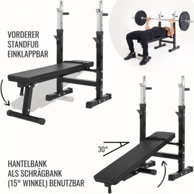 Gorilla Sports Posilňovacia lavica II + nakladací set 100 kg