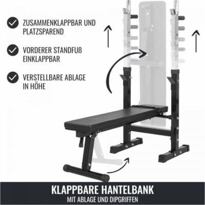Gorilla Sports Posilňovacia lavica II + nakladací set 100 kg