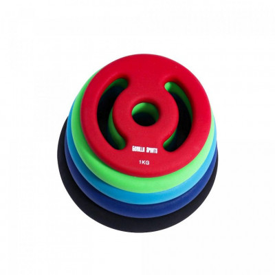 Gorilla Sports Sada záťažových kotúčov 2 x 1 kg, červená