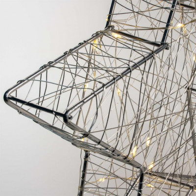 Vianočná kovová hviezda s 3D efektom - strieborná, 25 LED