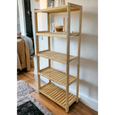 Drevený regál, 5 políc, 173 x 70 x 33 cm