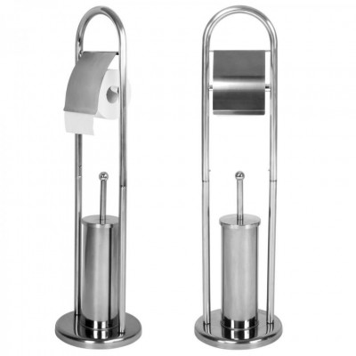 AQUAMARIN Stojanová WC súprava 81 x 22 x 22 cm, strieborná