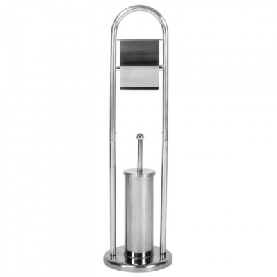 AQUAMARIN Stojanová WC súprava 81 x 22 x 22 cm, strieborná