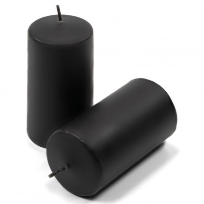 Čierna parafínová sviečka 10 cm, 20 h horenia, sada 8 ks