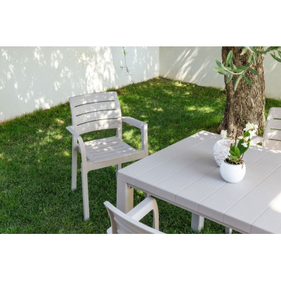 RECANATI plastové kreslo, šedá