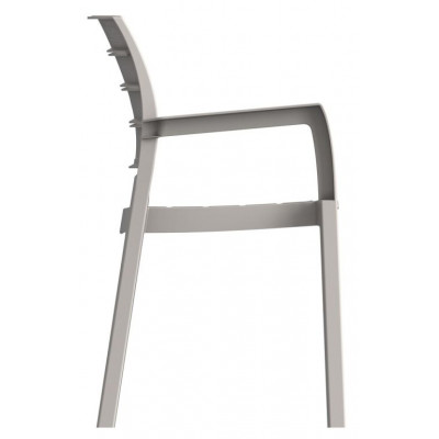 RECANATI plastové kreslo, šedá