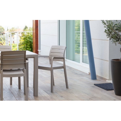 RECANATI plastové kreslo, šedá