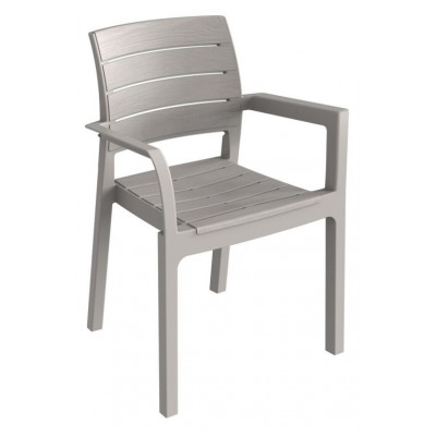 RECANATI plastové kreslo, šedá