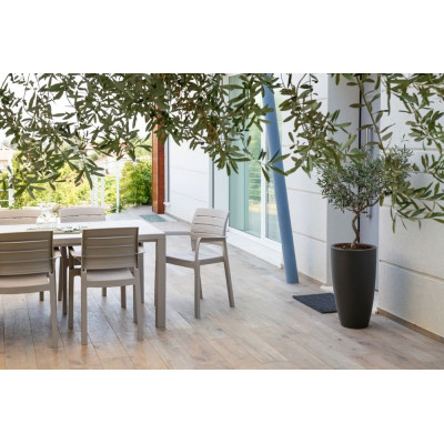 RECANATI plastové kreslo, šedá