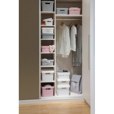 Úložný box INFINITY DOTS- biely 11 l