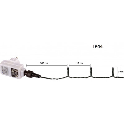 VOLTRONIC Vianočná reťaz 10 m, 100 LED, farebná, ovládač