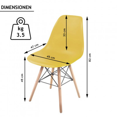 Sada stoličiek s plastovým sedadlom, 2 ks, žlté