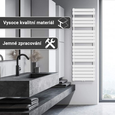 AQUAMARIN vertikálny kúpeľňový radiátor 180 x 60 cm, biely