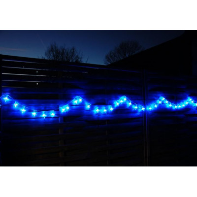 Vianočné LED osvetlenie - modré hviezdy, 4 m