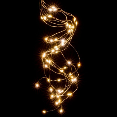 NEXOS osvetlenie- strieborný drôt, 64 LED, teplá biela, 2 ks