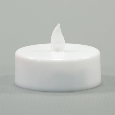 Sada batériových čajových sviečok s časovačom, biela, 8 ks