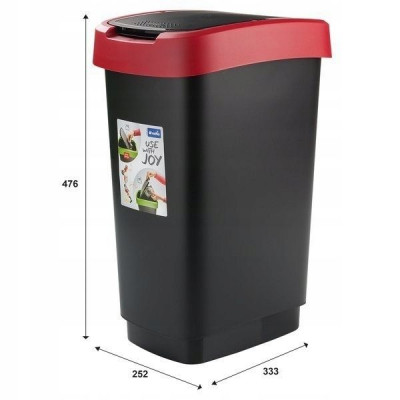 TWIST odpadkový kôš 25 l - strieborný