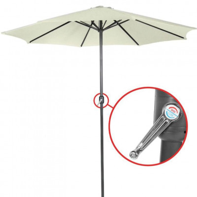 MIADOMODO slnečník s kľučkou 250 cm, krémový