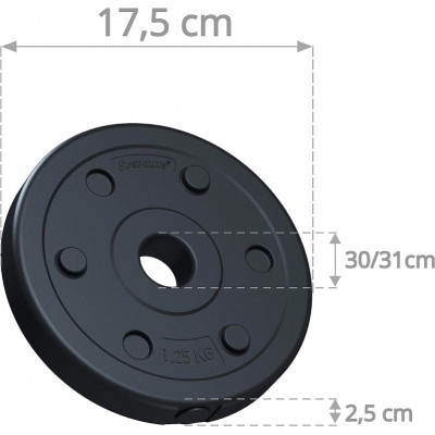 ScSPORTS Sada záťažových kotúčov, 2 x 1,25 kg