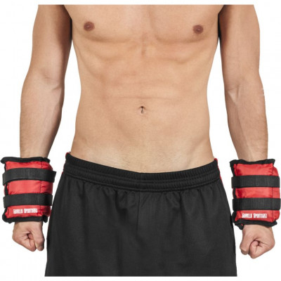 Gorilla Sports Záťažové manžety, červené, 2 x 1,5 kg