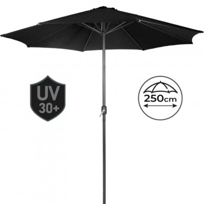 MIADOMODO slnečník s kľučkou 250 cm, čierny