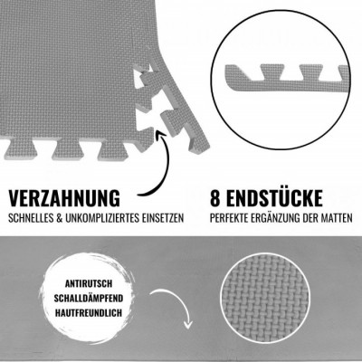 Gorilla Sports Zakončenie pre ochranné podložky, sivá, 8 ks
