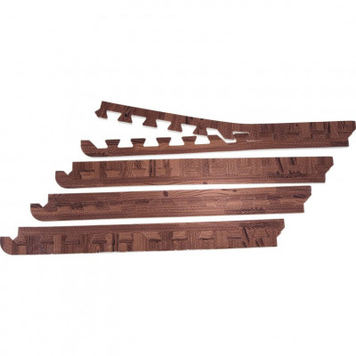 Gorilla Sports Zakončenie pre ochranné podložky, tm. drevo, 8 ks