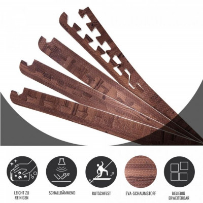 Gorilla Sports Zakončenie pre ochranné podložky, tm. drevo, 8 ks