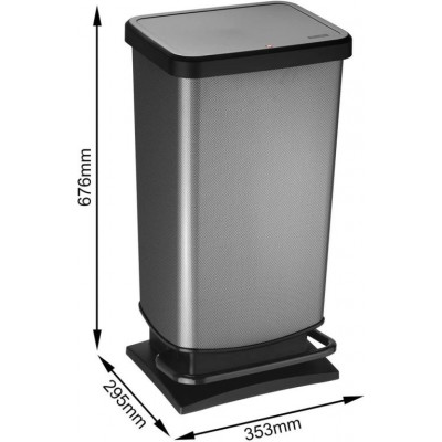 ROTHO odpadkový kôš PASO 40 l, karbón