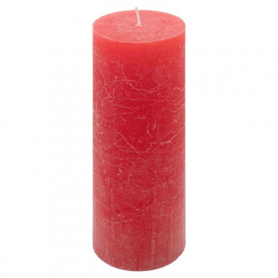 Červená parafínová sviečka rustikálna 20 cm, 90 h, súprava 6