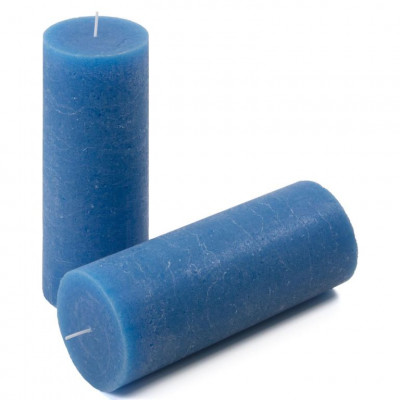 Modrá parafínová sviečka rustikálna 20 cm, 90 h, sada 4 ks