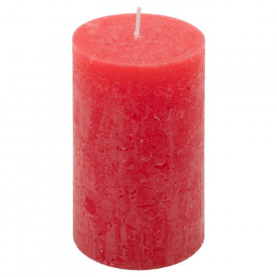 Červená parafínová sviečka rustikálna 11,5 cm, 40h sada 12ks