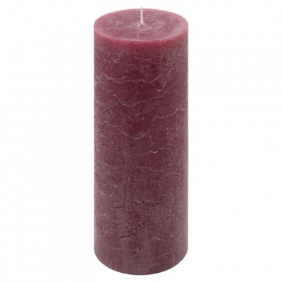 Bordó parafínová sviečka rustikálna 20 cm, 90 h, sada 2 ks