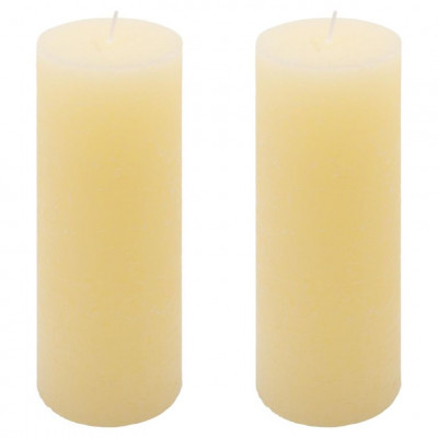 Krémová parafínová sviečka rustikálna 20 cm, 90 h, súprava 2