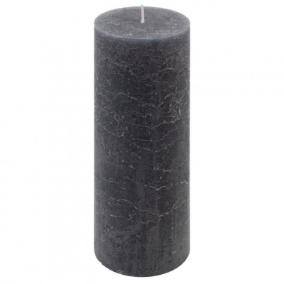 Antracit parafínová sviečka rustikálna 20 cm,90 h, sada 4 ks