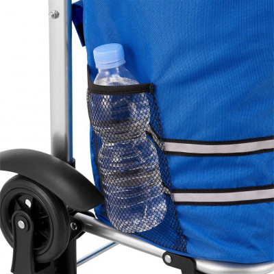 Nákupný vozík 3 v 1 na schody - objem 56 l, modrý