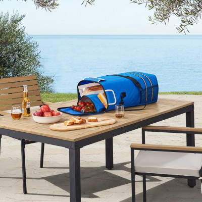 Nákupný vozík 3 v 1 na schody - objem 56 l, modrý