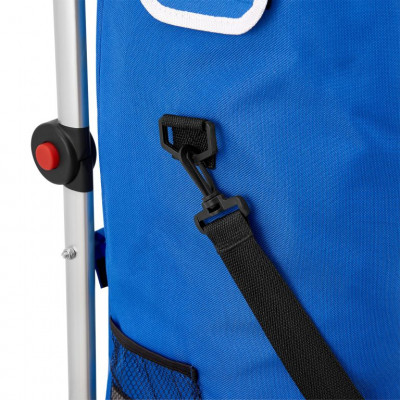 Nákupný vozík 3 v 1 na schody - objem 56 l, modrý