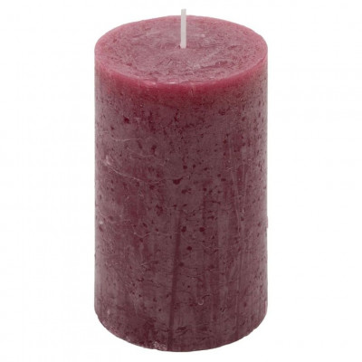 Bordó parafínová sviečka rustikálna 11,5 cm, 40 h, sada 6 ks