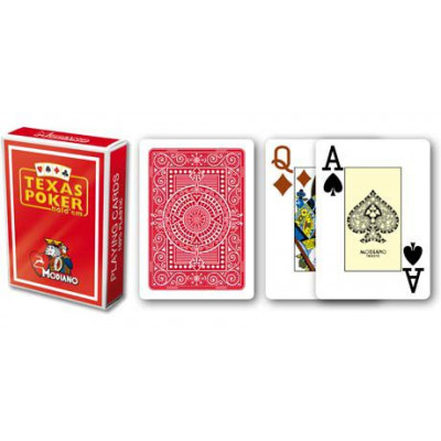 Modiano 2 rohy 100 % plastové karty – červené