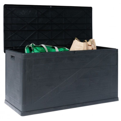 WOOD záhradný plastový úložný box 420 L, grafit