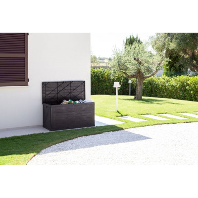 WOOD záhradný plastový úložný box 420 L, grafit