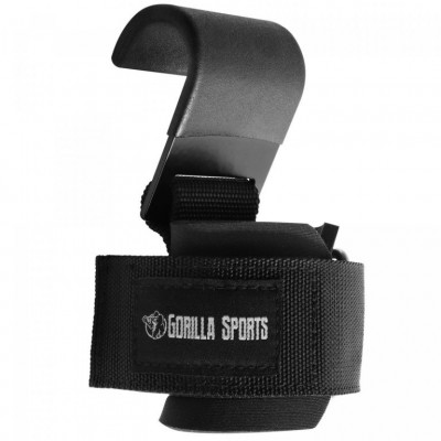 Gorilla Sports Posilňovacie háky súprava 2 ks čierna/biela