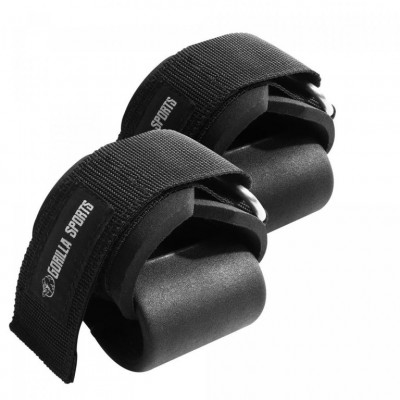 Gorilla Sports Posilňovacie háky súprava 2 ks čierna/biela